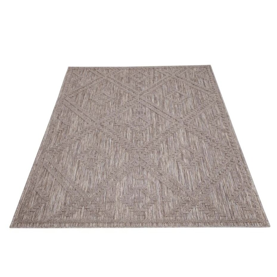Caprenia Buitenkleed Geruit Bruin vloerkleed - Indoor & Outdoor