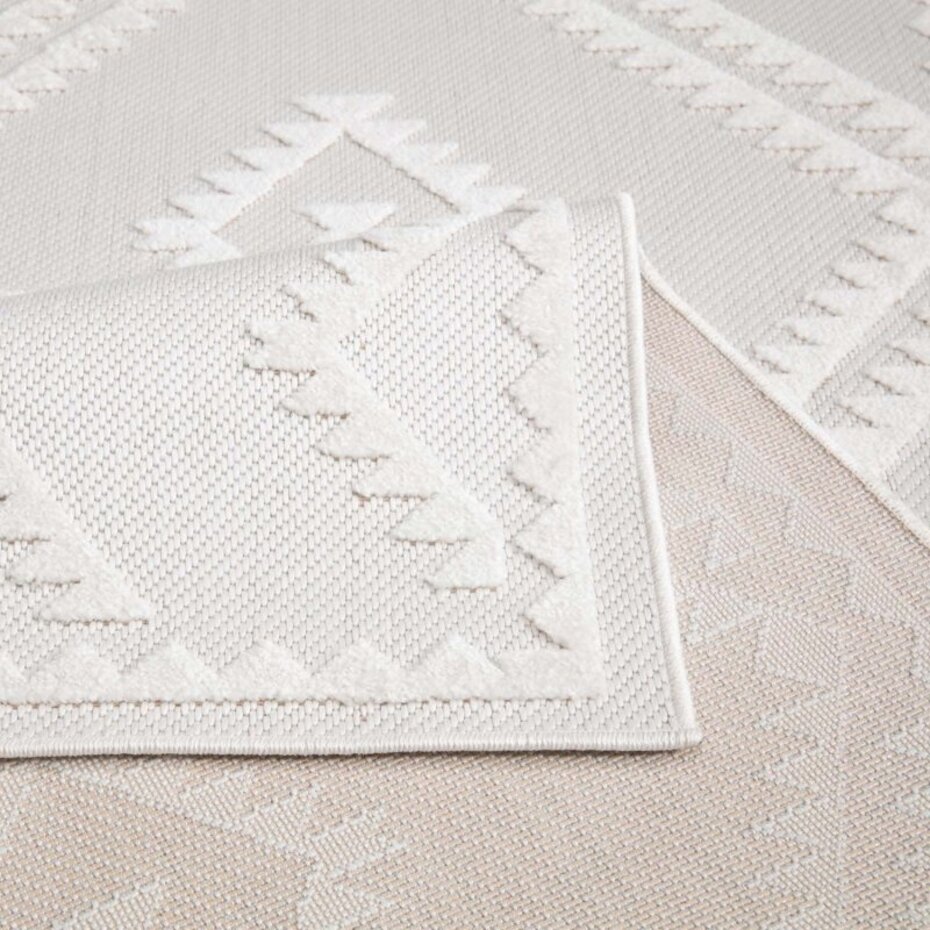 Caprenia Buitenkleed Geruit Crème vloerkleed - Indoor & Outdoor