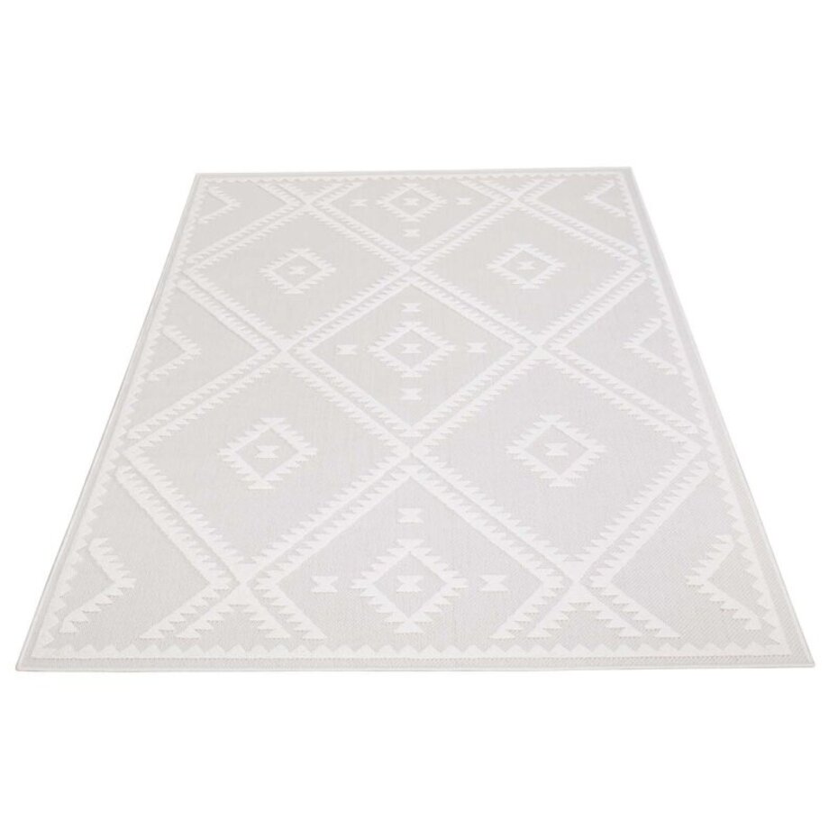 Caprenia Buitenkleed Geruit Crème vloerkleed - Indoor & Outdoor