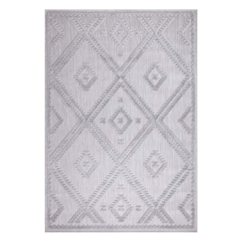 Caprenia Buitenkleed Geruit Zilver vloerkleed - Indoor & Outdoor