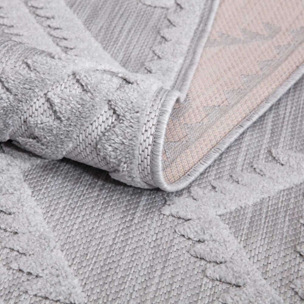 Caprenia Buitenkleed Geruit Zilver vloerkleed - Indoor & Outdoor