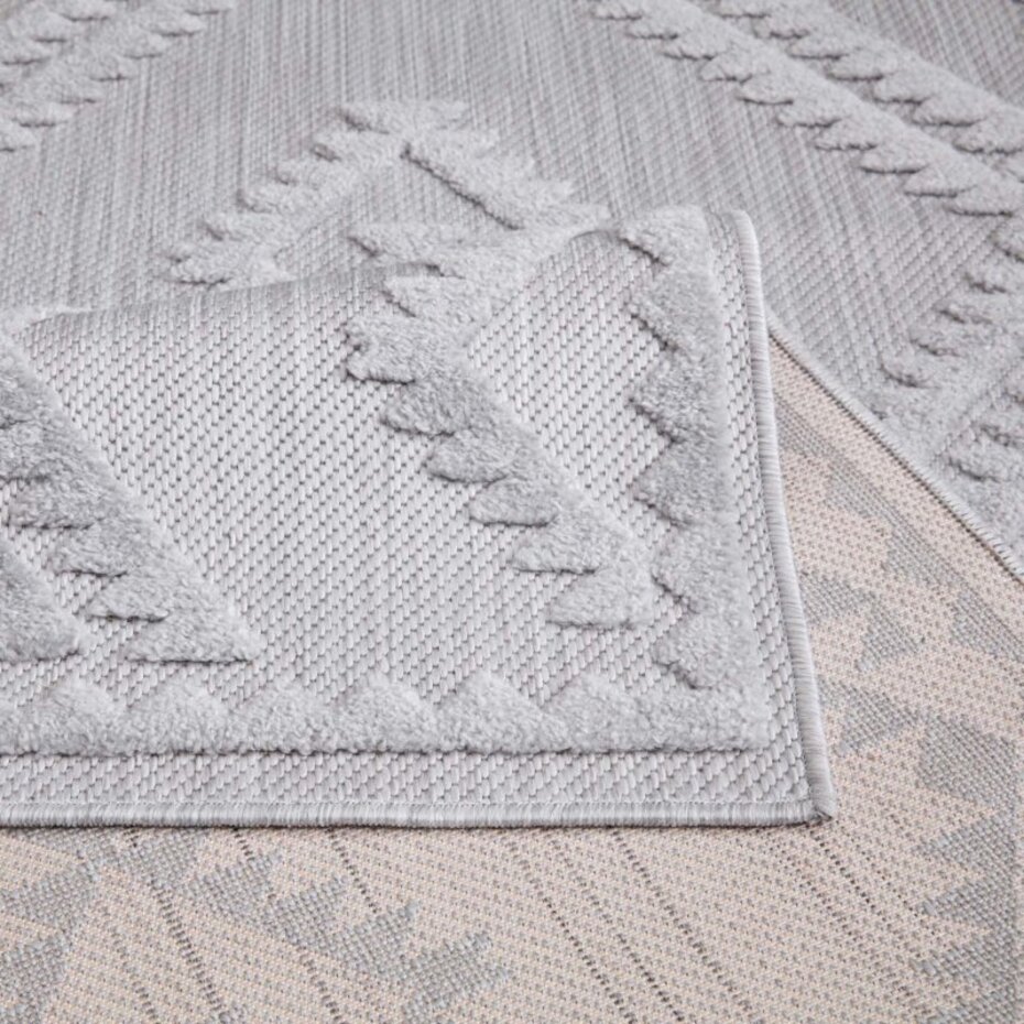 Caprenia Buitenkleed Geruit Zilver vloerkleed - Indoor & Outdoor