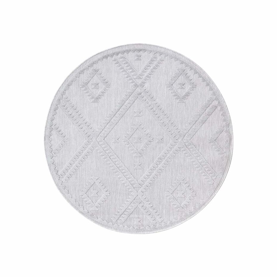 Caprenia Buitenkleed Geruit Zilver vloerkleed - Indoor & Outdoor