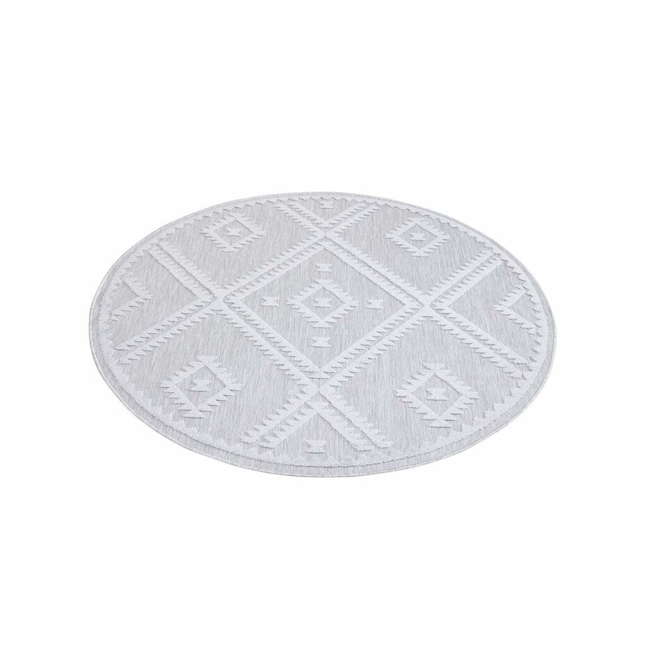 Caprenia Buitenkleed Geruit Zilver vloerkleed - Indoor & Outdoor