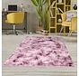 Cane Hoogpolig Roze vloerkleed - Fluffy Tie Dye Look