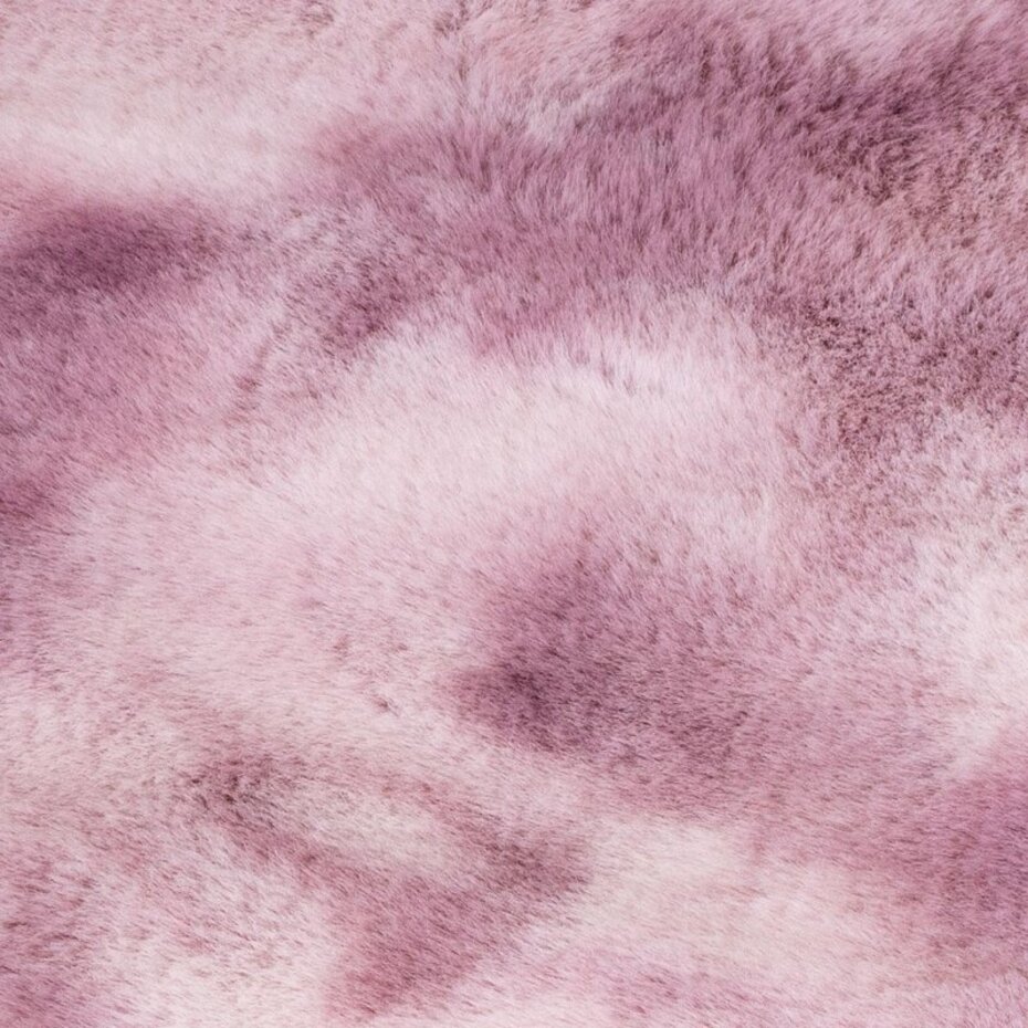 Cane Hoogpolig Roze vloerkleed - Fluffy Tie Dye Look