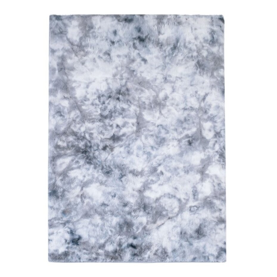 Cane Hoogpolig Grijs vloerkleed - Fluffy Tie Dye Look