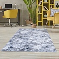 Cane Hoogpolig Grijs vloerkleed - Fluffy Tie Dye Look