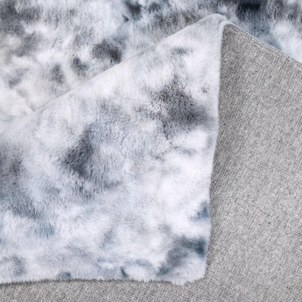 Cane Hoogpolig Grijs vloerkleed - Fluffy Tie Dye Look