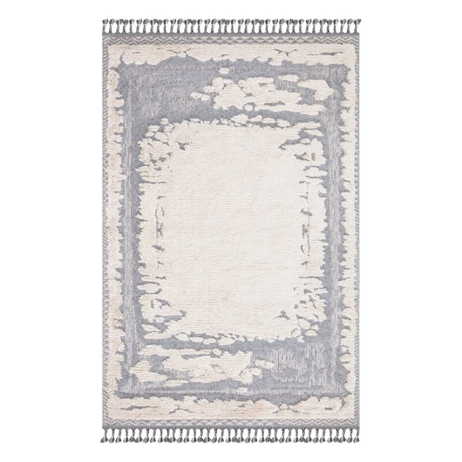 Amida Boho Style Grijs / Crème vloerkleed - Kader