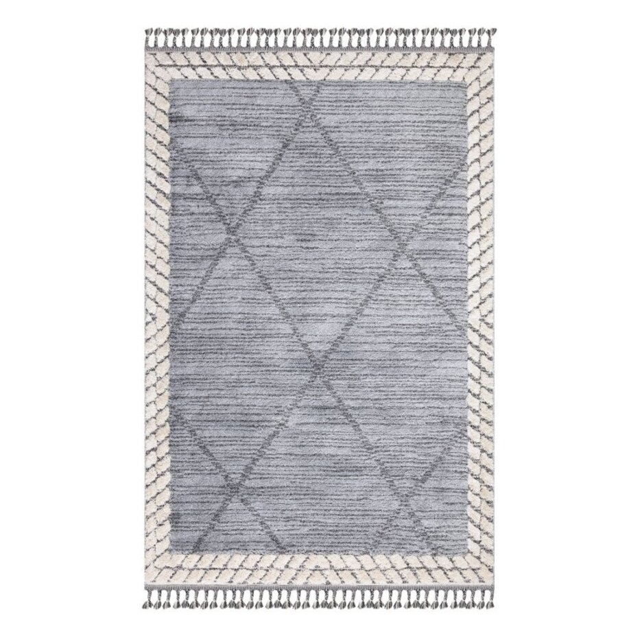 Amida Boho Style Grijs / Crème vloerkleed - Geruit