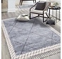 Amida Boho Style Grijs / Crème vloerkleed - Geruit