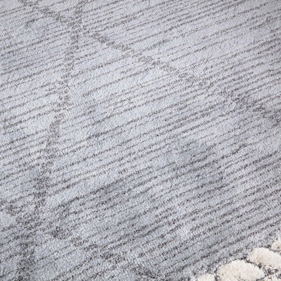 Amida Boho Style Grijs / Crème vloerkleed - Geruit