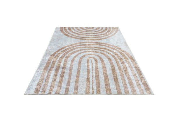 Modern Abstract Japandisch vloerkleed - Ruby Wasbaar - Beige