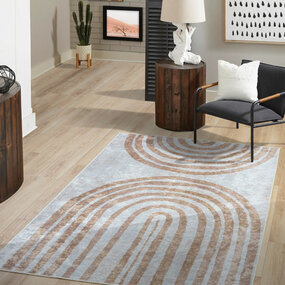 Modern Abstract Japandisch vloerkleed - Ruby Wasbaar - Beige