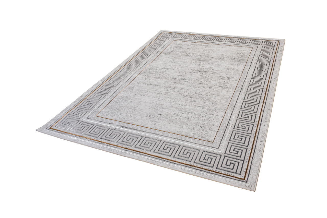 Minye Modern Grijs vloerkleed - Romeins Motief