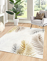 Minye Modern Crème Goud vloerkleed - Designer