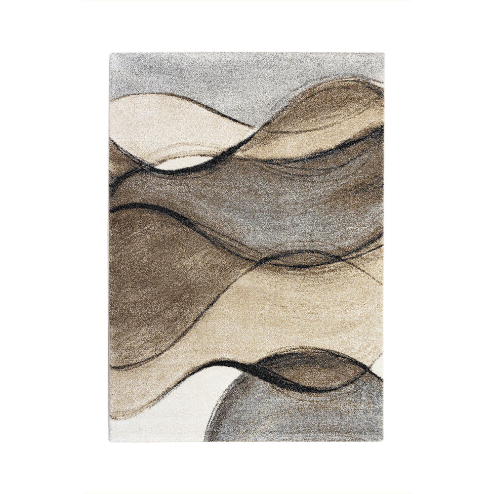 Flycarpets NIDA MODERN DESIGNER BEIGE GRIJS VLOERKLEED