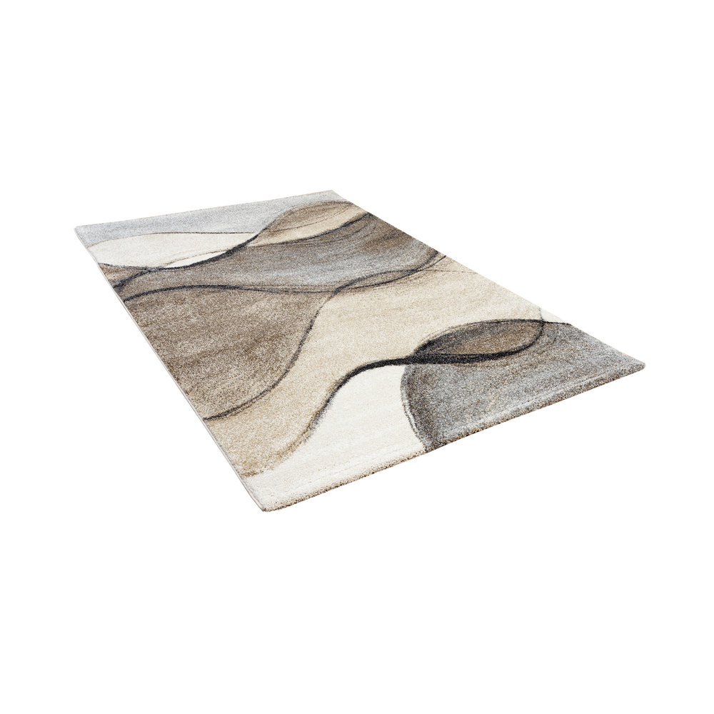 Flycarpets NIDA MODERN DESIGNER BEIGE GRIJS VLOERKLEED