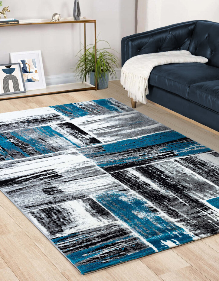 Modern vloerkleed - Lima Turquoise
