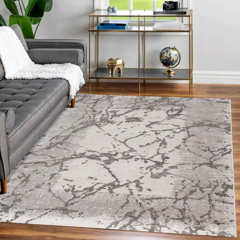 Tamara vloerkleed - Marmer Design Modern Laagpolig - Grijs Tamara vloerkleed - Marmer Design Modern Laagpolig - Grijs