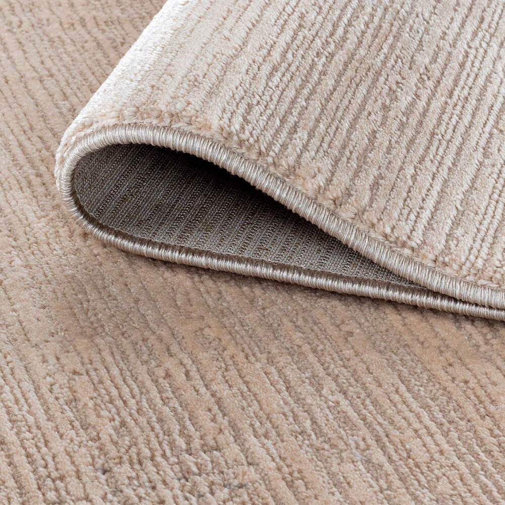 ELEGANZA VLOERKLEED GESTREEPT MODERN LAAGPOLIG - BEIGE