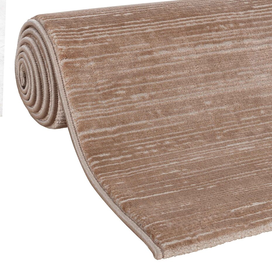 Eleganza vloerkleed - Gestreept Modern Laagpolig - Donkerbeige Eleganza vloerkleed - Gestreept Modern Laagpolig - Donkerbeige