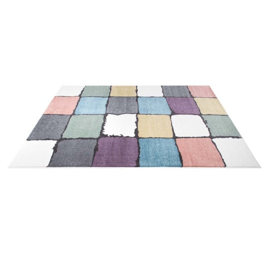 Dertona Modern Multi vloerkleed - Tienerkamer Geblokt