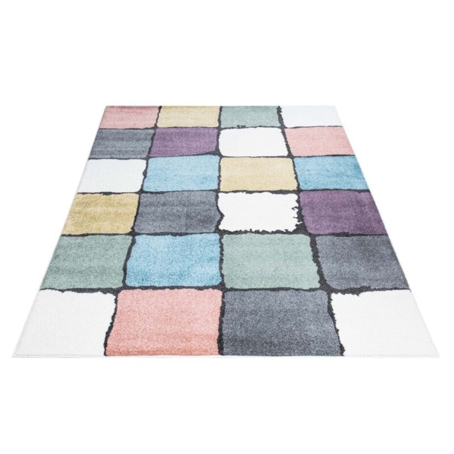 Dertona Modern Multi vloerkleed - Tienerkamer Geblokt