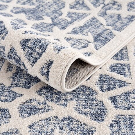 Felta Modern Blauw vloerkleed - Laagpolig