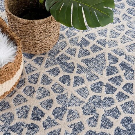 Felta Modern Blauw vloerkleed - Laagpolig