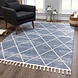 Felta Modern Blauw vloerkleed - Laagpolig / Geruit Felta Modern Blauw vloerkleed - Laagpolig / Geruit