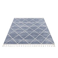 FELTA MODERN BLAUW VLOERKLEED LAAGPOLIG / GERUIT