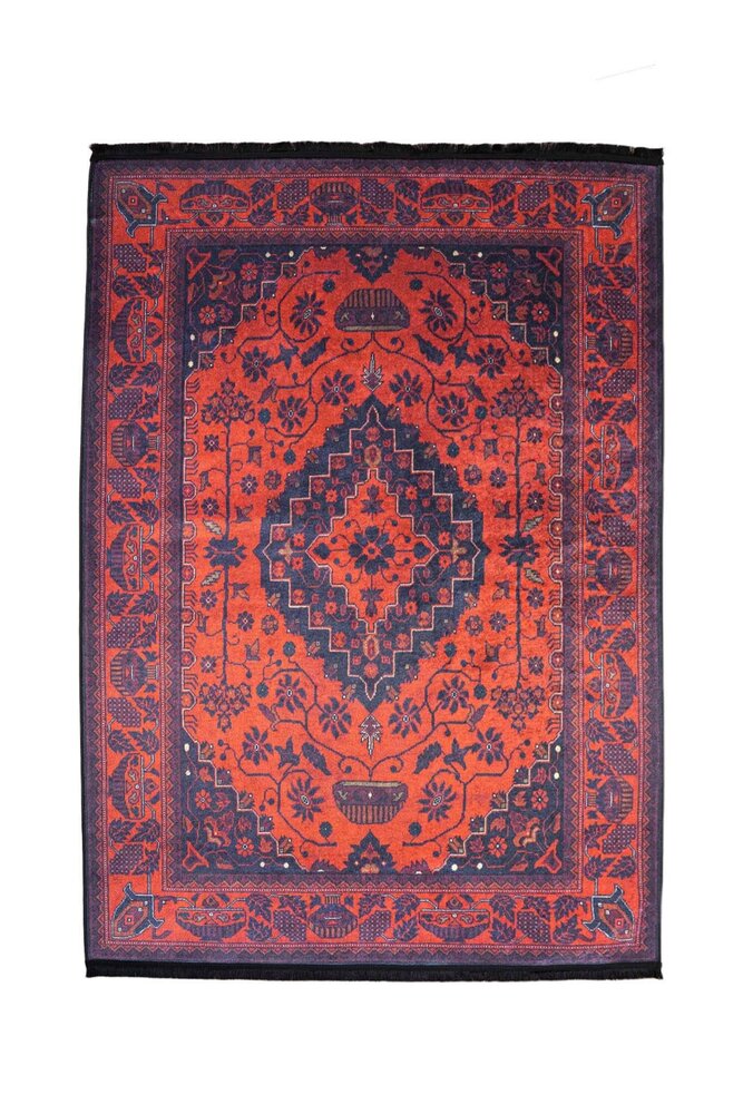 Hana Vintage Indoor & Outdoor Rood / Zwart vloerkleed - Wasbaar Hana Vintage Indoor & Outdoor Rood / Zwart vloerkleed - Wasbaar