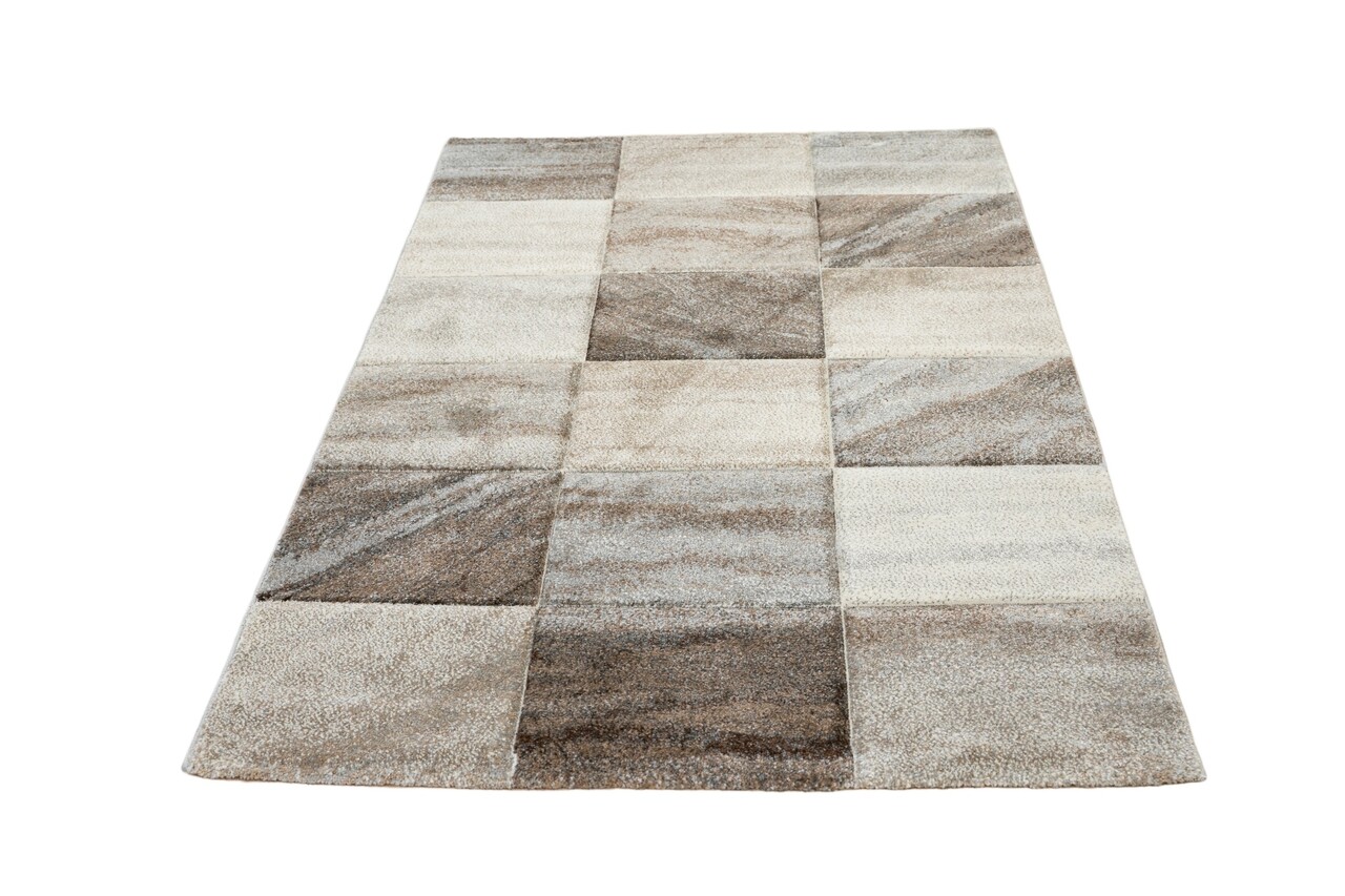Vernazza Modern Beige / Grijs vloerkleed - Geblokt Vernazza Modern Beige / Grijs vloerkleed - Geblokt