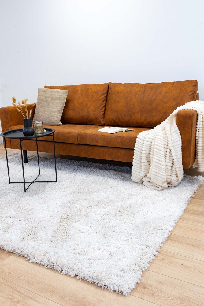 Wenen vloerkleed - Recycled 5Cm Poolhoogte Hoogpolig Effen - Crème