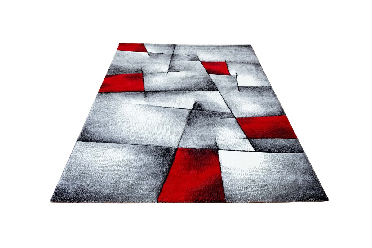 Kristal Modern Rood vloerkleed