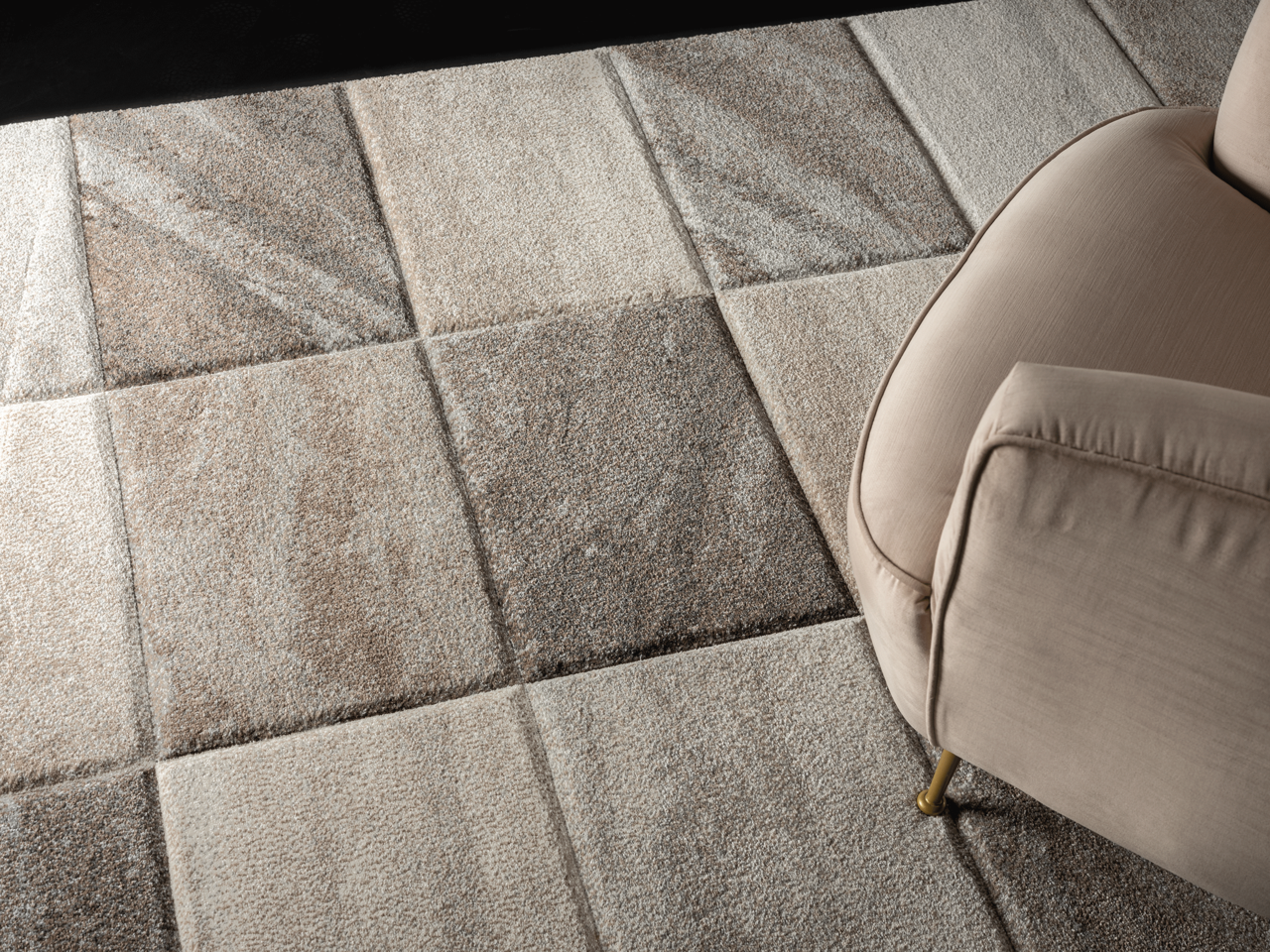 Vernazza Modern Beige / Grijs vloerkleed - Geblokt Vernazza Modern Beige / Grijs vloerkleed - Geblokt