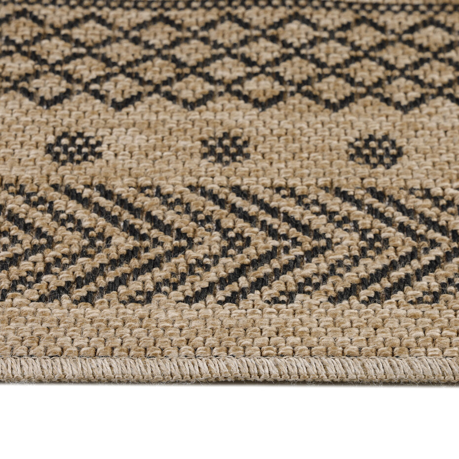 Lucia Naturel Sisal Beige / Zwart vloerkleed - Buitenkleed Voor Binnen & Buiten