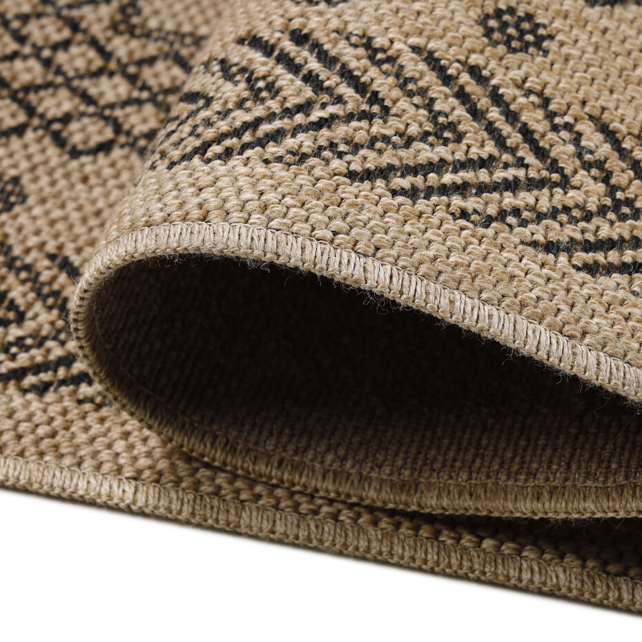 Lucia Naturel Sisal Beige / Zwart vloerkleed - Buitenkleed Voor Binnen & Buiten
