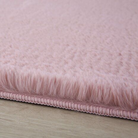Teresa Hoogpolig Fluffy Roze vloerkleed -