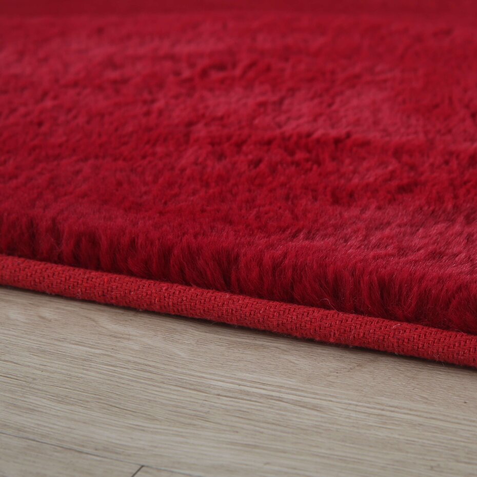 Teresa Hoogpolig Fluffy Rood vloerkleed -
