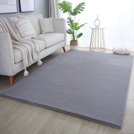 Teresa Hoogpolig Fluffy Grijs vloerkleed -