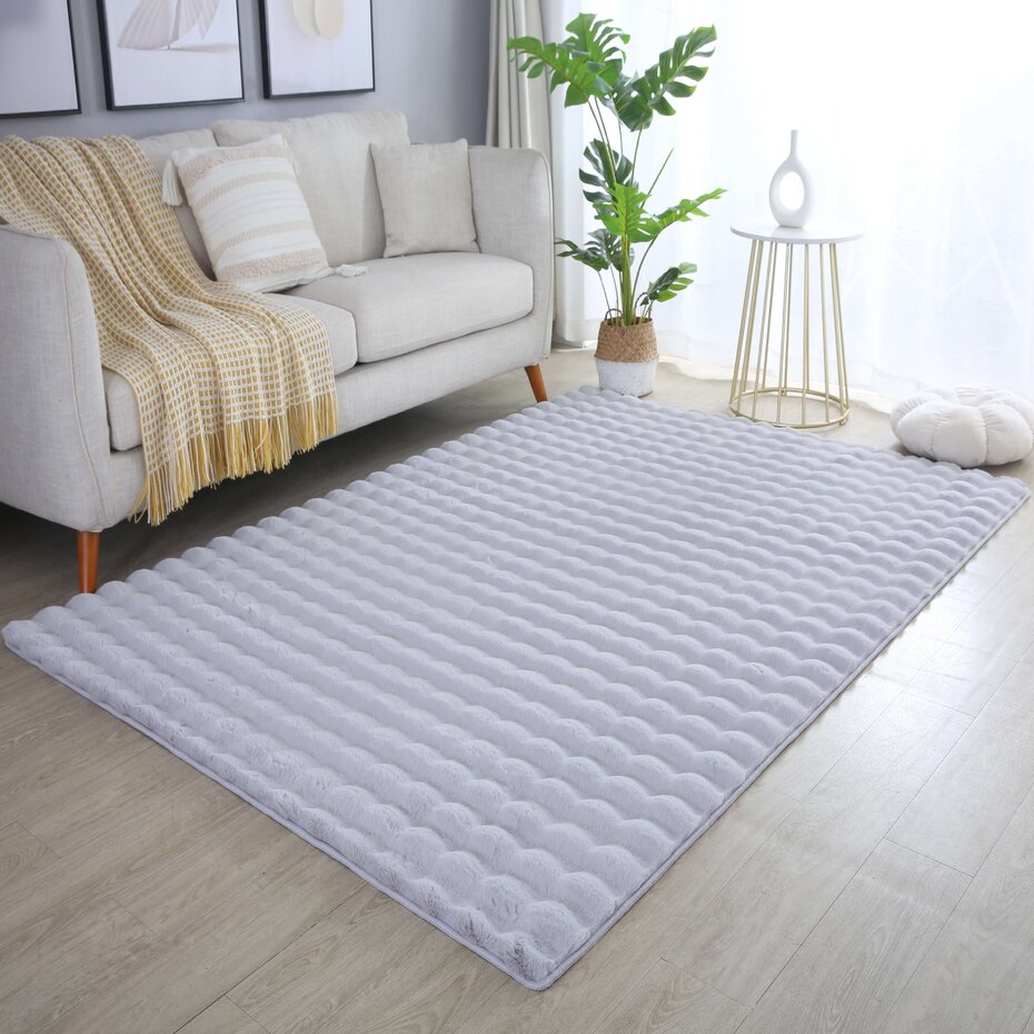 Felicia Hoogpolig Fluffy Zilver vloerkleed - 3D Design