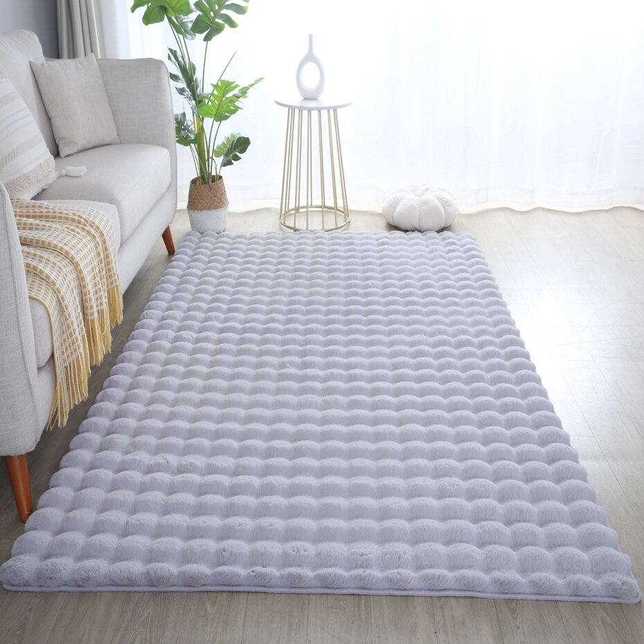 Felicia Hoogpolig Fluffy Zilver vloerkleed - 3D Design