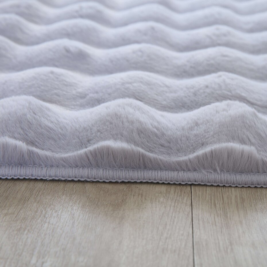 Felicia Hoogpolig Fluffy Zilver vloerkleed - 3D Design