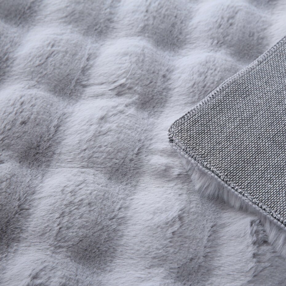 Felicia Hoogpolig Fluffy Zilver vloerkleed - 3D Design