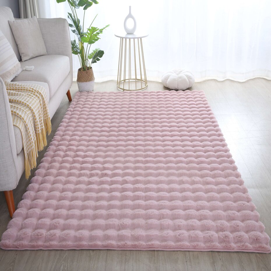 Felicia Hoogpolig Fluffy Roze vloerkleed - 3D Design