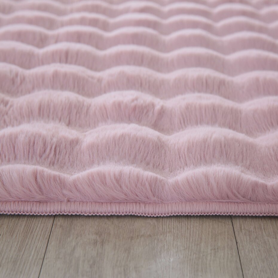 Felicia Hoogpolig Fluffy Roze vloerkleed - 3D Design