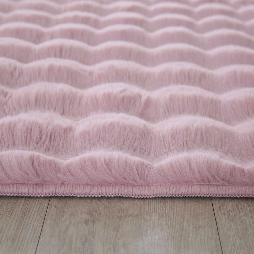 Felicia Hoogpolig Fluffy Roze vloerkleed - 3D Design Felicia Hoogpolig Fluffy Roze vloerkleed - 3D Design